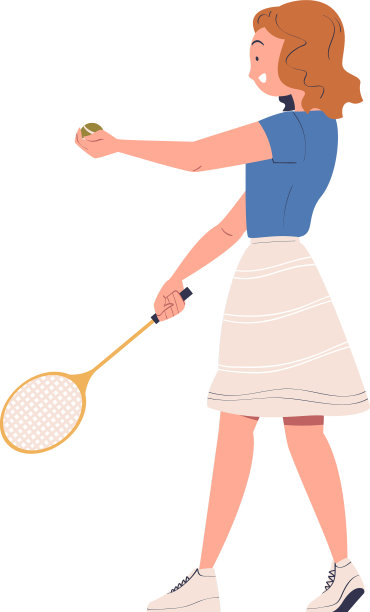 快乐的少女打网球少年图片下载