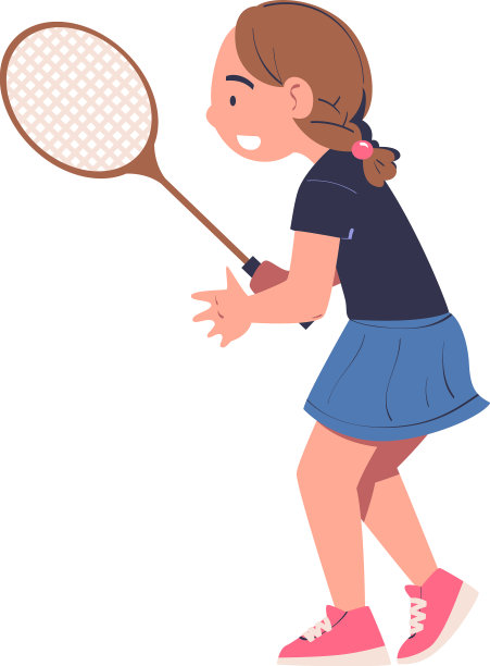 可爱的小女孩打网球快乐的孩子图片下载