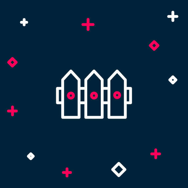 线花园栅栏木图标隔离上蓝色图片下载