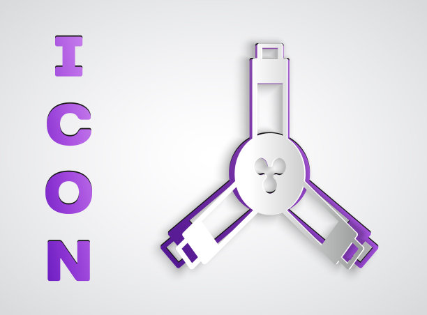 剪纸滑板y型工具图标孤立在灰色上图片下载