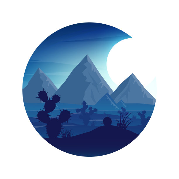 色彩丰富的沙漠景观与山脉丘陵图片下载