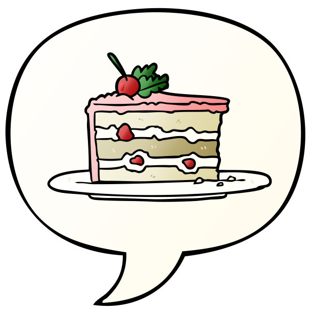 卡通美味甜点;平滑渐变风格的语音泡泡蛋糕图片下载