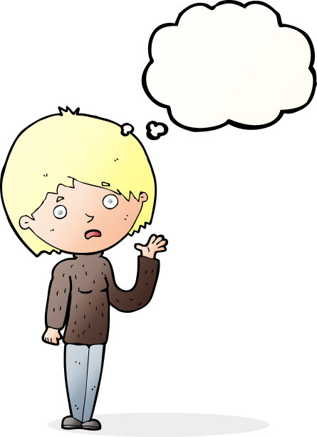 卡通忧虑女人与思想泡泡图片下载