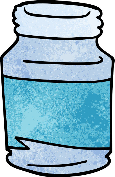 卡通涂鸦玻璃罐图片下载