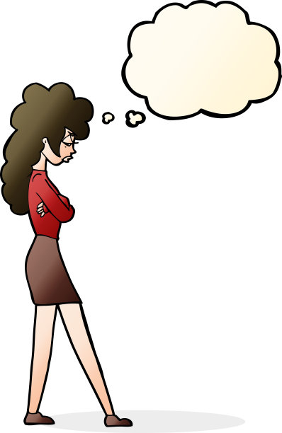 卡通惹恼了思想泡泡的女人图片下载