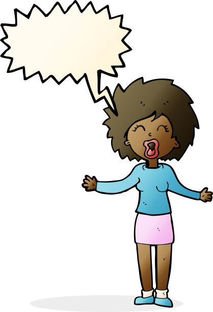 卡通大声的女人说话泡沫图片下载