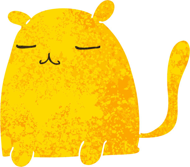 复古插画风格的古怪卡通猫图片下载