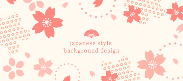 日本风格的背景设计与樱花主题。日本的形象。传统的模式图片下载