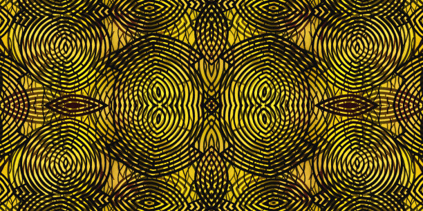 彩色非洲面料，无缝质感图案，金黄色、橙色、棕色、黑色，几何图案，高清图片图片下载