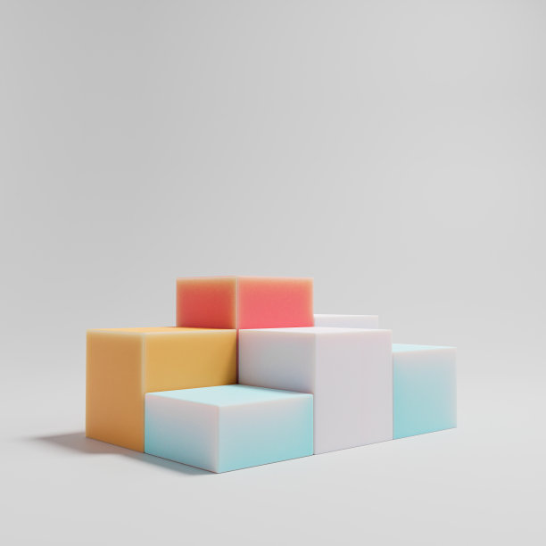 抽象几何概念获奖者领奖台，三维插图图片下载