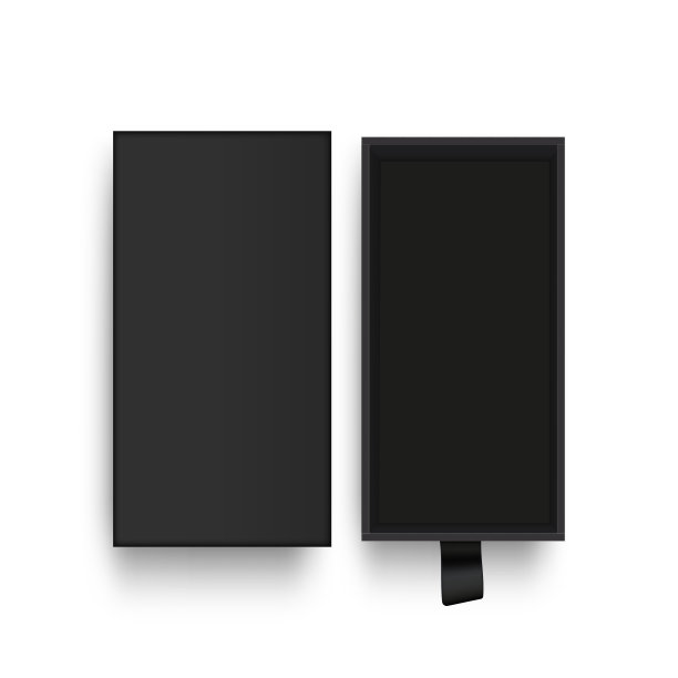 带盖子的黑色矩形纸箱，俯视图图片下载