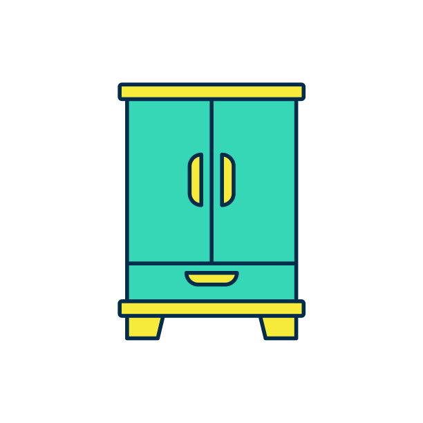 衣柜图标孤立在白色背景上。橱柜的迹象。向量图片下载