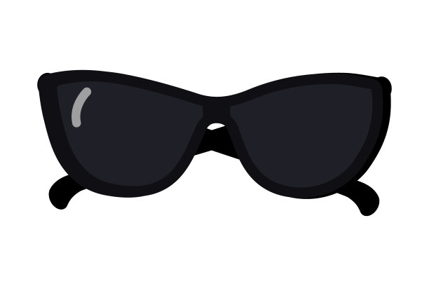 太阳镜与深色镜片和黑色框架。矢量广告设计元素。每股收益图片下载