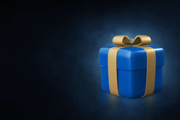 礼盒上的深色背景3d插图图片下载
