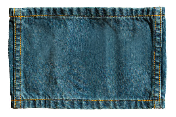 有针脚的长方形牛仔布图片下载