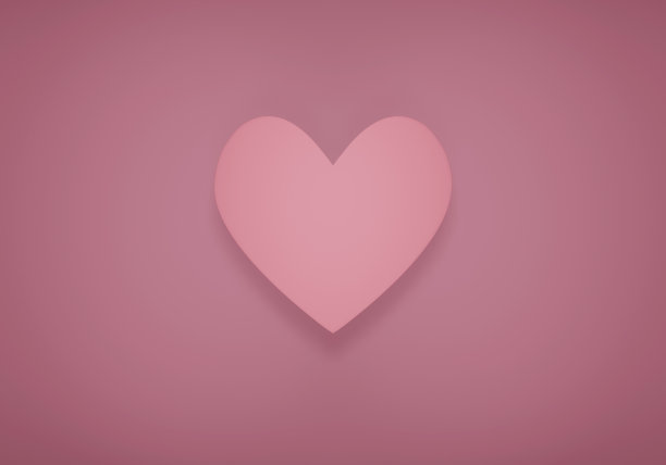 心形3D渲染粉红色最小的情人节快乐的背景。图片下载
