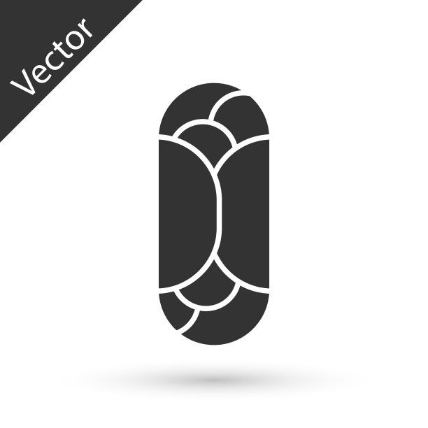 灰色的玉米煎饼图标孤立的白色背景。传统的墨西哥快餐。向量图片下载