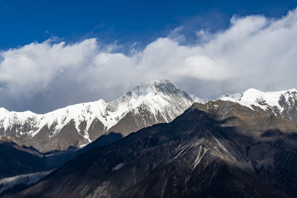 高原雪山，长焦镜头，四川西部，中国图片下载