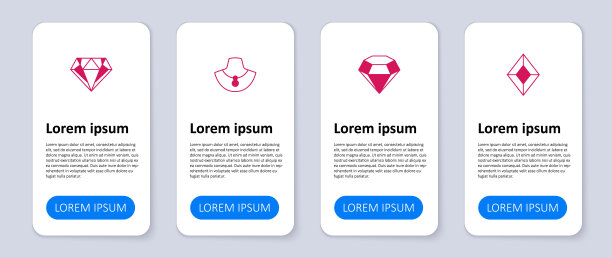 设置宝石，钻石，项链人体模型和。业务信息图模板。向量图片下载