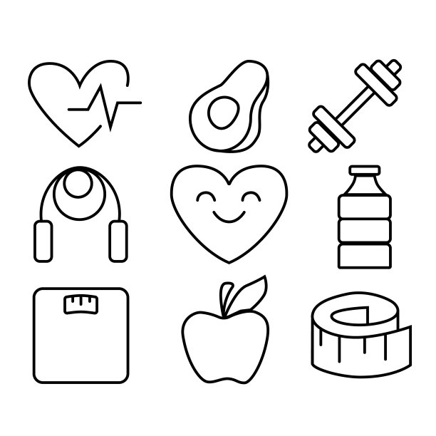 健身图标套装图片下载