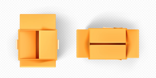 顶视图纸箱透明背景图片下载