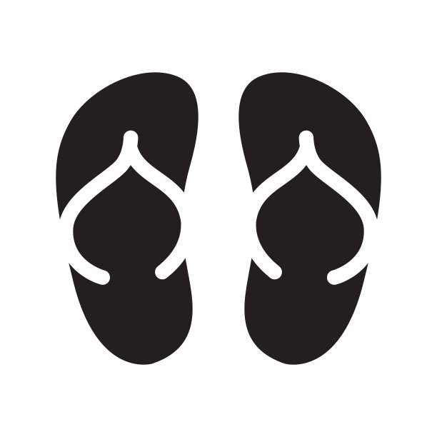 人字拖隔离图标设计隔离在白色平面上图片下载