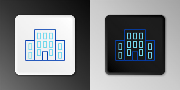 线房子图标孤立在灰色背景。家的象征。彩色轮廓概念。向量图片下载