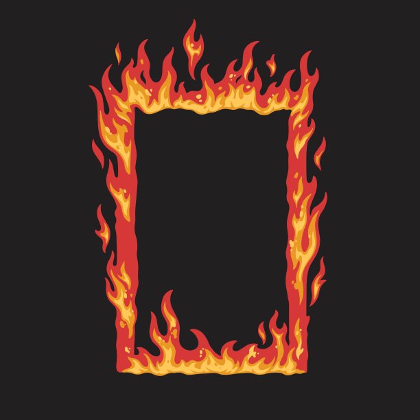 火焰的舌头五颜六色的框架图片下载