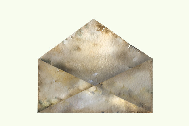 信封。水彩插图。信封水彩画。制作明信片的设计图片下载