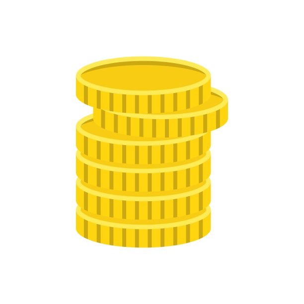 硬币图标矢量闪亮的设计模板图片下载