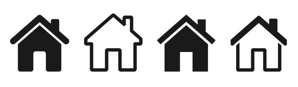 家庭图标收集。房屋图标设置。家庭符号集合矢量插图隔离。矢量图图片下载