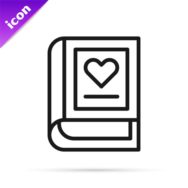 黑线医学书籍图标隔离在白色背景上。向量图片下载