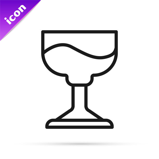 黑线鸡尾酒图标孤立在白色背景。向量图片下载