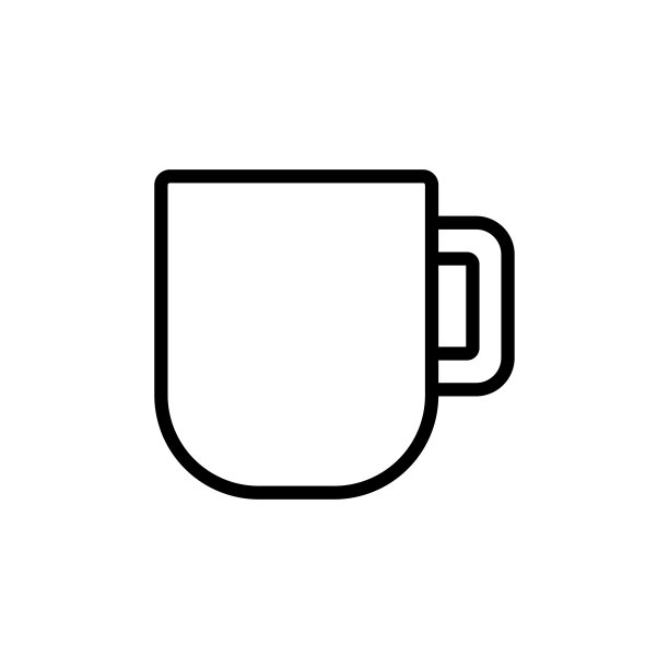 马克杯图标矢量设计模板在白色背景图片下载