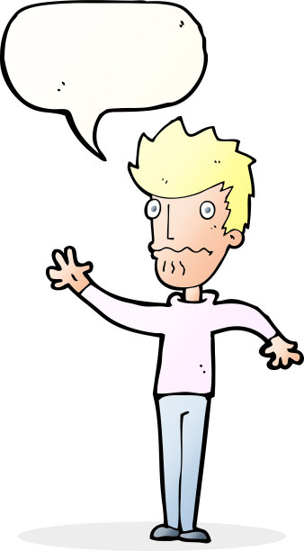卡通焦虑男人与对话气泡图片下载