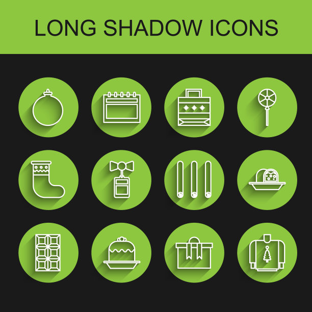 集线巧克力棒，蛋糕，圣诞球，礼盒，毛衣，价格标签铭文销售，杏仁软糖海绵蛋糕和三卷肉桂图标棒。向量图片下载