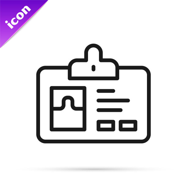 黑线标识徽章图标隔离在白色背景上。它可以用于展示，公司的身份，广告。向量图片下载