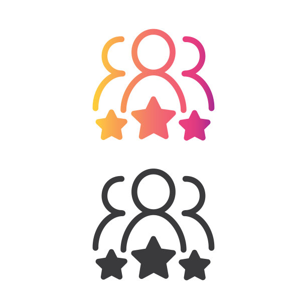 男人和三颗星，评级线图标。用户评论，反馈，质量控制符号。图片下载