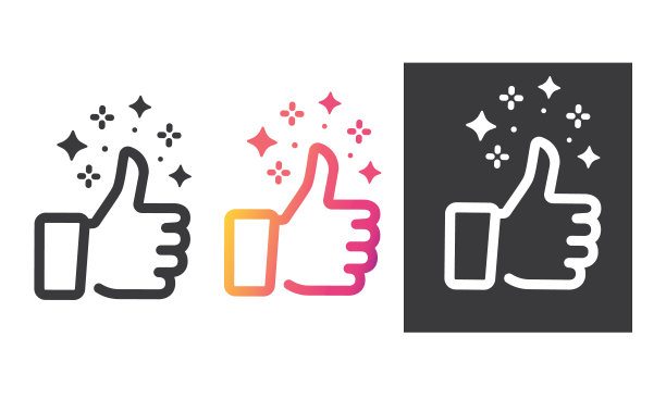 竖起大拇指，矢量图标，像个符号。图片下载