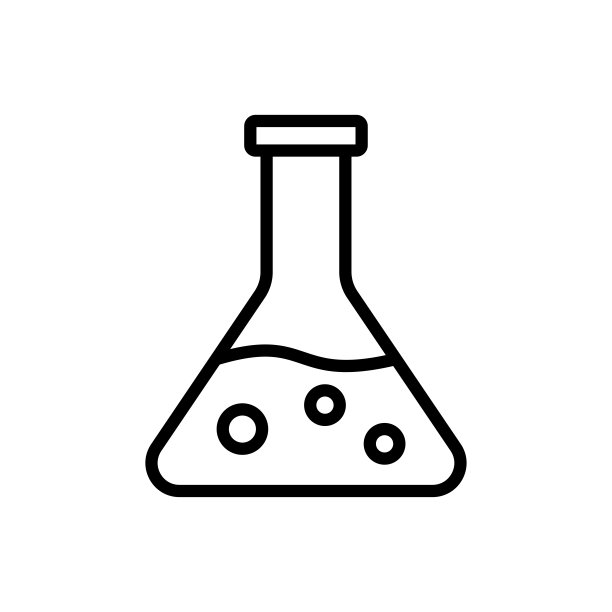 烧瓶图标矢量设计模板在白色背景图片下载
