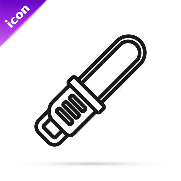 黑线电锯图标孤立在白色背景。向量图片下载