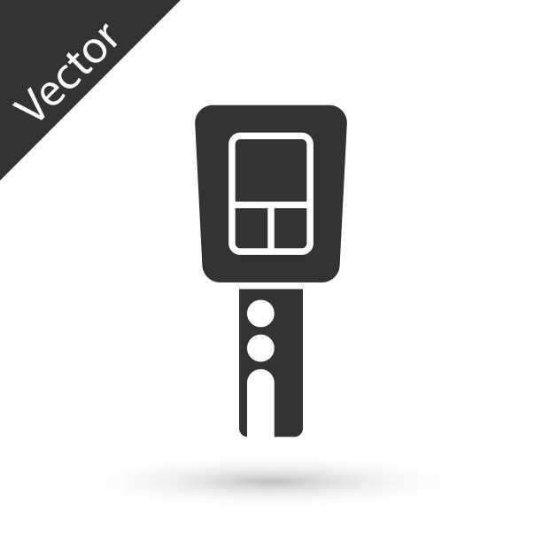 灰色汽车钥匙与远程图标隔离在白色背景。车钥匙和报警系统。向量图片下载