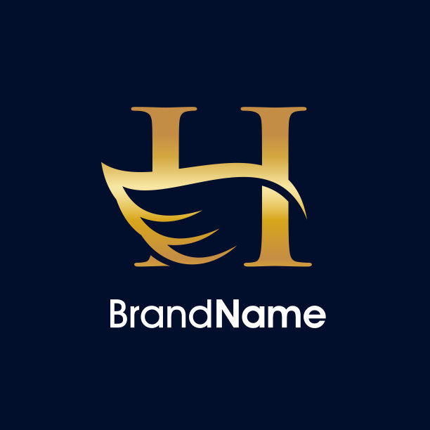 优雅的初始H翼标志图片下载