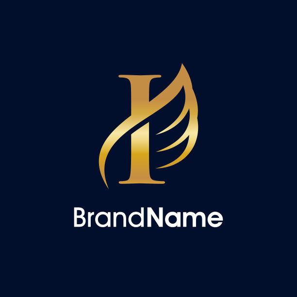 优雅的首字母I翼标志图片下载