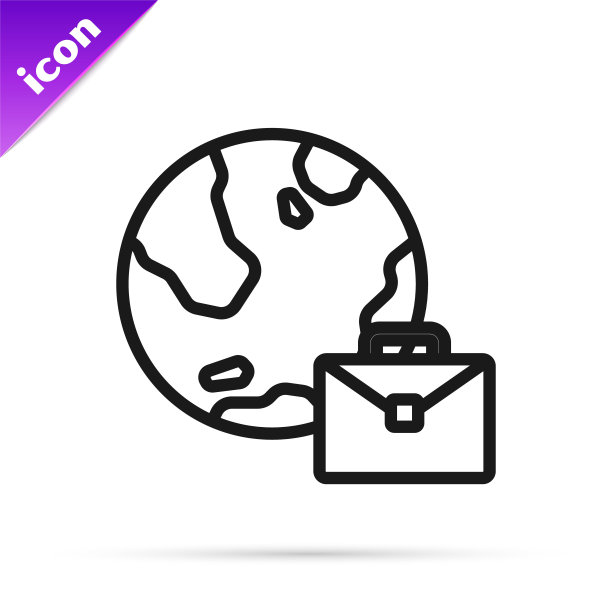 黑线在线工作图标孤立在白底上。自由职业者在家里用笔记本电脑工作。远程工作。遥远的工作概念。向量图片下载