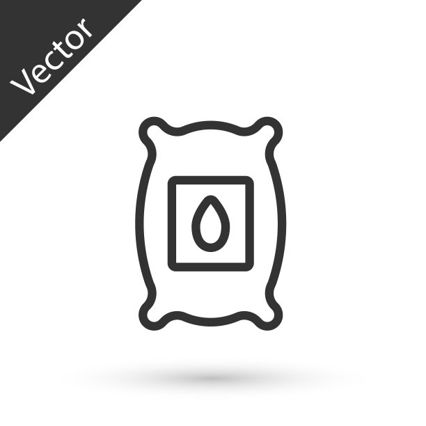 灰线包的种子，一个特定的植物图标孤立在白色背景。向量图片下载