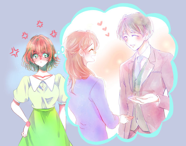 一个愤怒的女人的插图图片下载