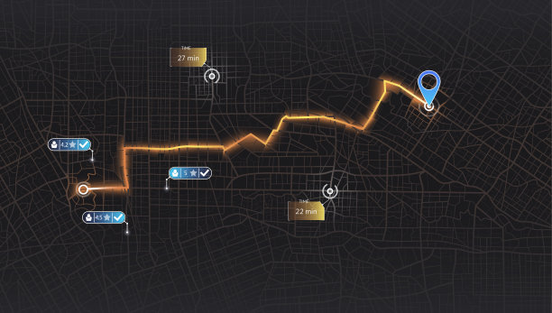 接出租车。Gps地图导航到自己的房子。城市的详细视图。司机的乘客位置共享。城市俯视图。在线导航。平面风格，矢量，孤立的插图。图片下载