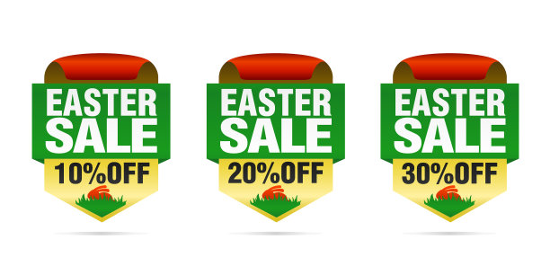 复活节促销套装徽章10 20 30与复活节图片下载