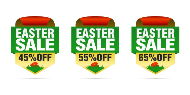 复活节特卖会将徽章与复活节一起打折图片下载